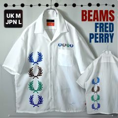 FRED PERRY×BEAMS★Aloha Shirts SP★フレッドペリー/ビームス別注★12ローレルリース★アロハシャツ★UKメンズM/JPNメンズL  #2504A096