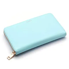 【数量限定】レディース スキミング防止 カードケース ジャバラ 通帳入れ (ペールブルー) カード入れ 母子手帳ケース メンズ 磁気防止 パスポート 通帳ケース 大容量 [KNUTe] ポーチ【ペールブルー】