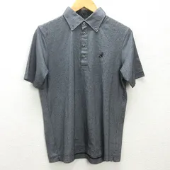 G■日本製■アニエスベー/agnes b. 半袖BDポロシャツ/ボタンダウン【T2】黒系/men's/143【中古】■