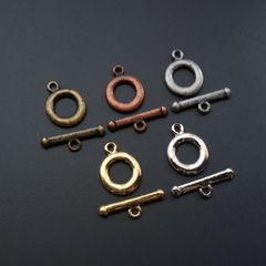 5色セット 5個 アンティーク風 アクセサリー金具 大きめ マンテル クラスプ 留め具