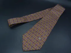 ■美品■ GUCCI グッチ シルク100% 総柄 ネクタイ 紳士 ビジネス メンズ ブラウン系×マルチカラー DY0037