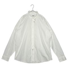 HERMES(エルメス) セリエ ボタン オレンジステッチ レギュラーカラー 比翼 長袖 シャツ 43/17 ホワイト×オレンジ フランス製 エルメスジャポンタグ