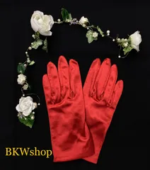 ＜現品限り＞新品未使用　ウエディンググローブ　サテン　ショート　パーティー