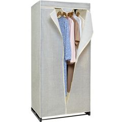 【新着商品】工具不要で簡単組み立て 底まですっぽりカバー 簡易クローゼット収納 通気性の良く湿気やニオイがこもりにくい ファンシーケース 手軽に衣類の収納スペースを拡大 ハンガーラック ナチュラル 洋服ラック W75×D50×H160cm 洋服収納 ワードロー
