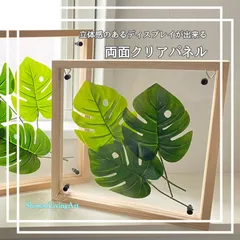 リーフパネル 25㎝ 木製 フォトフレーム モンステラ フェイクグリーン 壁掛け アートパネル インテリア雑貨 おしゃれ