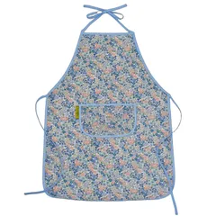 ルプル キッズエプロン Lサイズ 120-140cm かわいい ナチュラル 120cm キッズエプロン 女の子 おしゃれ お揃い ポケット付き 北欧 小学生 EVAコーティング 花柄 フラワー 130cm