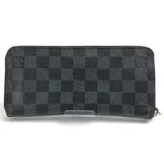 【中古品】LOUIS VUITTON ルイ・ヴィトン N60078 ダミエ グラフィット ストライプ ジッピーウォレット ヴェルティカル 札入れ 小銭入れ ラウンドファスナー 長財布 カラー：ブラック メンズ 【179-241028-mh-8-fuz】