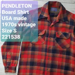PENDLETONペンドルトン■美品 1970s vintage USA製 ピュアバージンウール BOARD SHIRT ボードシャツ S グラデーション プラッド柄 長袖 オープンカラー 紺×朱×カーキ チェック オンブレ