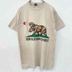 古着 used　GILDAN　ギルダン　半袖アニマルプリントTシャツ　熊　bear　カリフォルニア　ベージュ　Mサイズ
