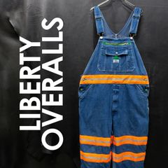 LIBERTY OVERALLS リフレクターオーバーオール W38 ビッグサイズ 大きいサイズ 反射材 サロペット デニム ジーンズ ワークウェア 作業着 US古着
