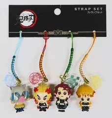 【中古】雑貨 炭治郎＆善逸＆伊之助＆煉獄 ストラップセット 「鬼滅の刃」 ユニバーサル・スタジオ・ジャパン2021限定