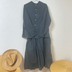 綿サテンガーゼバルーン吊りスカート