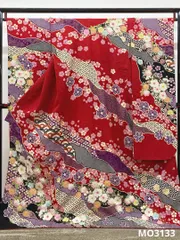 振袖 桐屋 翠山工房 絞り 銀通し 辻が花 身丈173cm 撥水加工済 MO3133