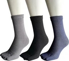 モードセレクト 5本指ソックス メンズ シルク混 靴下 紳士 絹 3足セット 色はお任せ A29(マルチカラー,  25.0-28.0 cm)