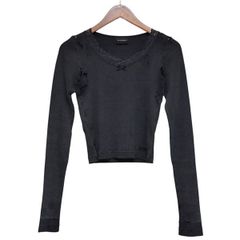 BALENCIAGA　バレンシアガ　2024AW　Distressed Lingerie Top　ダメージ加工サーマルロングスリーブTシャツ　791778　8054000209996