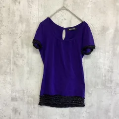 QUEENS COURT  クイーンズコート　半袖ニット　パープル　レディース　2サイズ