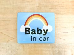 車用マグネット　レインボー　Baby in car ベビーインカー