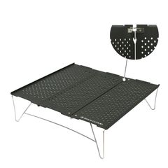 ローテーブル 耐荷重15kg 折りたたみ アウトドア コンパクト 超軽量 ソロキャンプ 組立簡単 バックパッカー リンク付き ハイキング bbq テーブル 登山 キャンプ ツーリング CLOUD 収納袋付き ROCK (Black-L)
