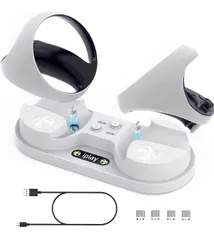 For PSVR2 充電スタンド Playstation VR2コントローラー対応 Lucktree 充電台 VR2 Sense コントローラー用 急速充電 LEDライト VRデバイス 持ち運び便利 2台同時に充電可能 過充電保護 使用簡単 省スペース 充電