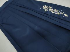 平和屋着物■女性　行灯袴　色無地　葉桜　紺瑠璃色　金糸　洗える着物　AAAQ6123cs