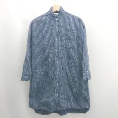 ◇ Θ niko and … ニコアンド ストライプ柄 長袖 ミニ丈 ワンピース サイズ表記なし ネイビー系 レディース E  【1506230028955】