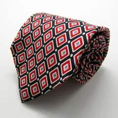 ヴァレンチノ ブランド ネクタイ チェック柄 ドット 小紋柄 ダイヤ柄 シルク イタリア製 PO メンズ ネイビー Valentino 【中古】