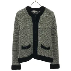 ナラカミーチェ ニットジャケット 1 ブラック×ホワイト NARACAMICIE 飾りポケット カーディガン レディース