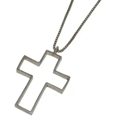 グッチ ネックレス クロス ペンダント 十字架 型抜き 大きめ SV925 ロザリオ オープンクロス シルバー アクセサリー メンズ レディース 銀製品 GUCCI