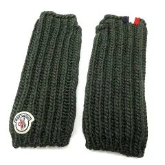モンクレール MONCLER フィンガーレス グローブ ハンドウォーマー ニット 手袋 ロゴワッペン グリーン 緑 Lのサムネイル