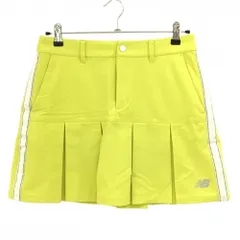 【超美品】ニューバランス スカート イエロー×白 サイドロゴライン  レディース 2(L) ゴルフウェア 2023年モデル New Balance