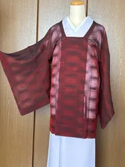 夏ちりよけ　道行　赤系　裄65