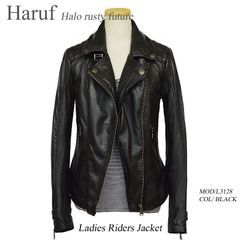 【送料無料】スタイリッシュ レザーライダースジャケット レザージャケット 革ジャン レディース 本革 ダブルライダース ジャケット レザーブルゾン ラムレザー レザーコート レディースアウター ブラック 秋冬 L3128 春