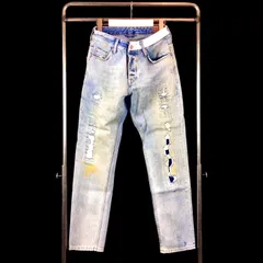 asos ダメージ リペア加工デニム 90年代 レギュラー テーパード ジーンズ