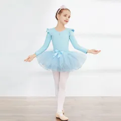 ☆ ロングスリーブ×ブルー ☆ 140cm ☆ バレエ レオタード 上下セット キッズ yleotard5063 バレエ レオタード キッズ バレエ練習着 レッスン バレエレオタード 子供レオタード ダンス衣装 キッズダンス衣装 ダンスウェア 上下セット