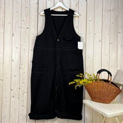 新品 人気 サロペット オールインワン カツラギ ブラック 綿 フリー