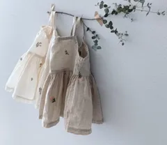 小花柄刺繍キャミワンピース　ベビー　かわいい レース　女の子　キッズ