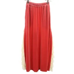 ビームス マミタス 中川翔子 コラボ フリル切替 ベロア ワイドパンツ S ピンクレッド BEAMS mmts レディース