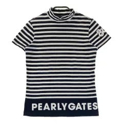 サイズ：0 PEARLY GATES パーリーゲイツ  ハイネック半袖Tシャツ ボーダー柄 ネイビー系 [240101307750]# ゴルフウェア レディース ストスト