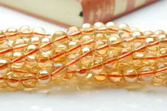 水晶アンバーオーラ（ライト） 10mm １連（約38cm） パワーストーン 天然石 _R670-10