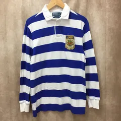 ポロ ラルフローレン POLO RALPH LAUREN カスタムフィット ボーダー 長袖 ラガーシャツ メンズ M 90s