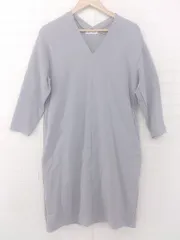 ◇ Simplicite シンプリシテェ カジュアル シンプル Vネック 長袖 膝丈 ワンピース サイズF グレー系 レディース E  【中古】 【1305250014357】