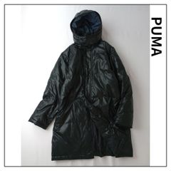PUMA プーマ ダウン×フェザー ベンチコート アウター 羽織 フード2WAY キッズ 160cm 黒 ブラック (JY＋1218)25F☆