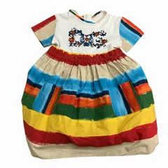 ドルチェ&ガッバーナ ドルガバ DOLCE&GABBANA 美品 ワンピース ボーダー 花柄 マルチカラー 92－98㎝のサムネイル
