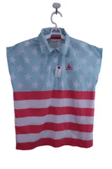 le coq sportif(ルコックスポルティフ) ポロシャツ 水色星柄 レディース M ゴルフ用品 2409-0603 中古