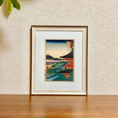 新品☆額縁付アートポスター☆日本画☆侘び寂び☆雅☆風景画☆安藤広重☆歌川広重☆増上寺塔赤羽根☆56