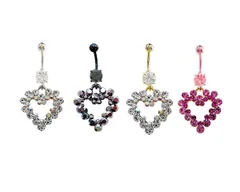 １８Ｇキラキラハート 耳兼用ボディピアス ヘソピアス へそピアス 耳ピアス