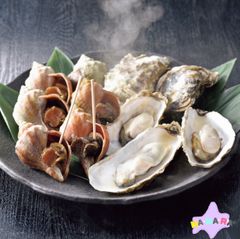 ヤマへウミへ　北海道産青つぶ・かきセット(冷凍便)