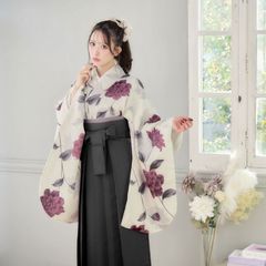 新品袴3点セット 卒業式 小学生 大学生 ピンク くすみカラー くすみクリーム ダリア 赤 黒 エンジ ブラック89ENJ/BK