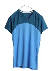 【お得なクーポン配布中!】 パタゴニア キャプリーン 半袖 Tシャツ レディース M / アウトドア メッシュ ツートン Vネック ストレッチ インナー ワンポイント トップス