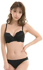 Laulea Akoakoa(ラウレアアコアコア) レディース ブラジャー ショーツ 上下 セット 下着 ランジェリー レース 女性(ブラック,  C70)